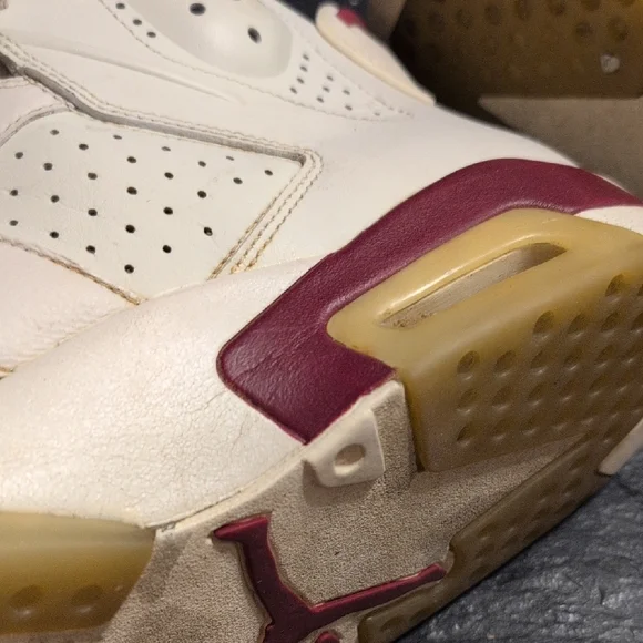 Jordan Kids High-Top Sneakers - White and Burgundy - Picture 6 of 7